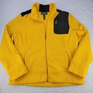 Lauren‎ Active Ralph Lauren Fleece Jacket Womens XL Full Zip Yellow Color Block